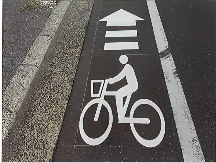 【習志野市】自転車にやさしいまちづくり　矢羽根型路面標示整備（市道00-009号線）